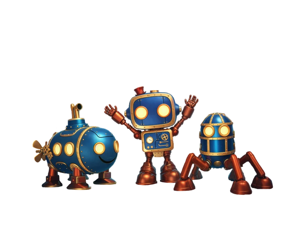 Echo Otto und Ziggy – die drei Maskottchen der Lost City Neustrelitz
