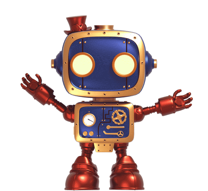Otto der Roboter Maskottchen der Lost City Neustrelitz – animiert